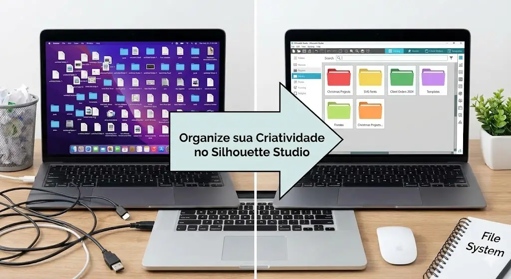Chega de Caos Digital: O Guia Definitivo para Organizar seus Arquivos no Silhouette Studio e Ganhar Tempo