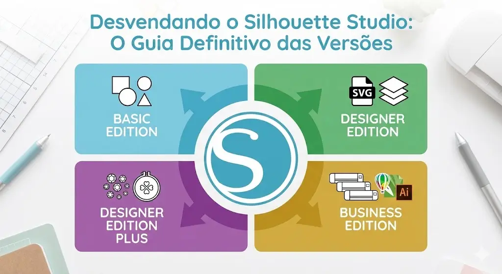 Desvendando o Silhouette Studio: O Guia Definitivo das Versões (Basic, Designer e Business) e Qual Escolhe